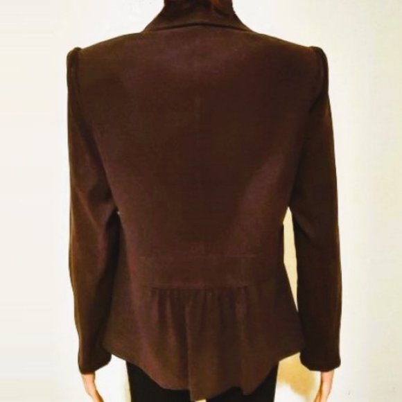 NOTATIONS BROWN BLAZER SHOULDER PADS PEPLUM IN FRONT AND BACK SIZE S NWOT - Picture 2 of 7